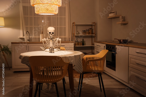 Human skeleton model with f...