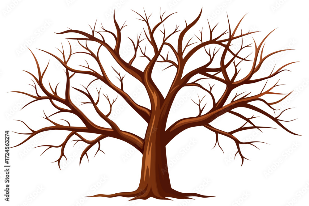 Obraz premium vector leafless tree silhouette