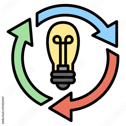 Synchronize lineal color icon