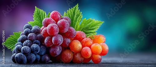 Wallpaper Mural Three bunches of grapes with water droplets Torontodigital.ca