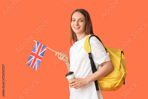 Female student with UK flag...