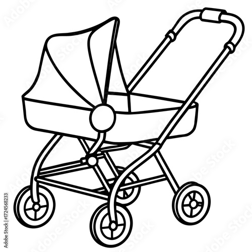 Minimal baby stroller outline
