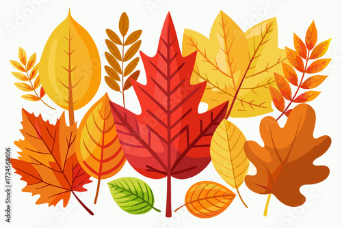Vibrant autumn leaves vector illustration set for seasonal designs scalable graphic elements eps icons