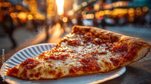 New York Style Pizza created with Generative AI Technology, ai, generative