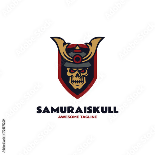Mascot Samurai Skull Logo Design