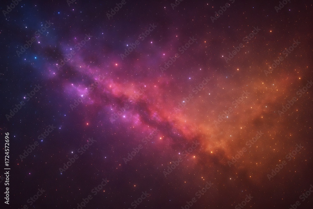 Fototapeta premium Abstract purple galaxy nebula with glowing stars, dreamy cosmic design ideal for space, fantasy, and futuristic creative projects.