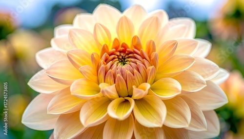 Close-up of a light peach dahlia (1)
