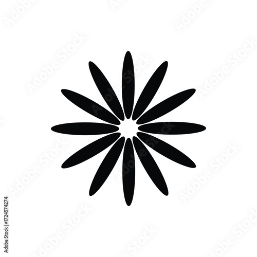 Rays, beams element. Sunburst, starburst shape on white. Radiating, radial, merging lines. Abstract circular geometric shape. Vector icons. EPS 10 .