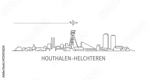 HouthalenHelchteren Skyline with Belgium, and Minimalist.