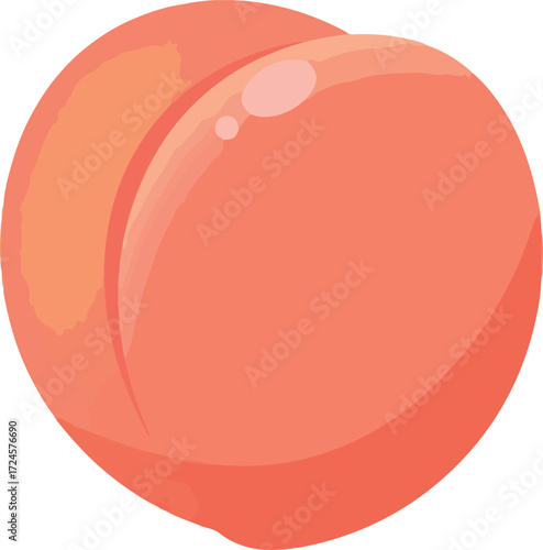 A ripe peach fruit with a smooth surface and a soft color.