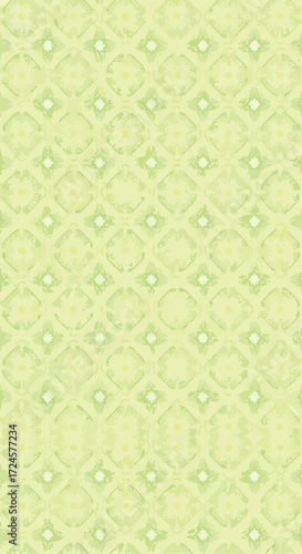 Abstract geometric pattern with repeating shapes and a soft color palette.