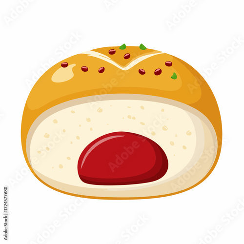 あんぱんのベクターイラスト素材シンプルデザイン