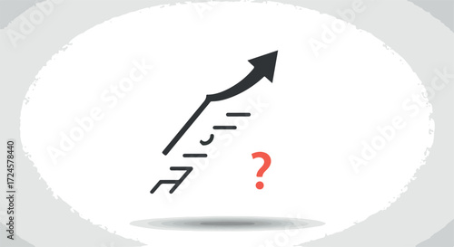 Ascending arrow represents growth and progress in business and life.