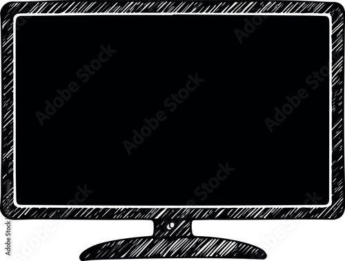 Black screen television set with a stand perfect for displaying content and entertainment.