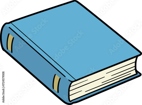Blue book with a blank cover ready for reading and learning.