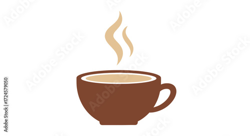 Aromatic Coffee Break Simple Cup with Steam Illustration for Morning Routine