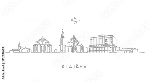 Alajrvi Finland skyline Line art Minimal.
