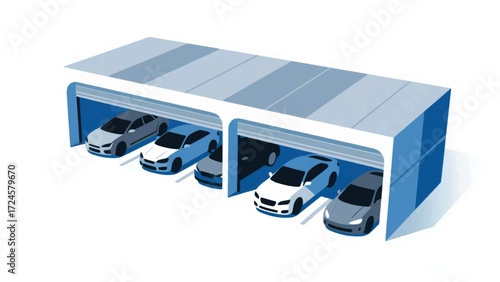 Storage Garage Cars Illustrator Artwork Banner Background Design Template 