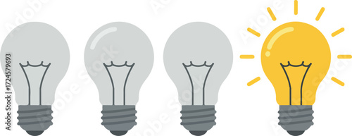 Bright Idea Concept with Light Bulbs 1.