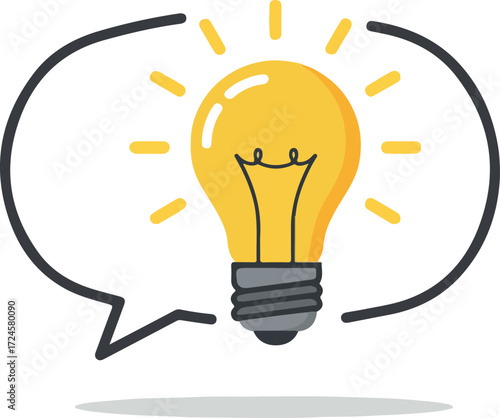 Bright yellow lightbulb representing a creative idea and innovation.