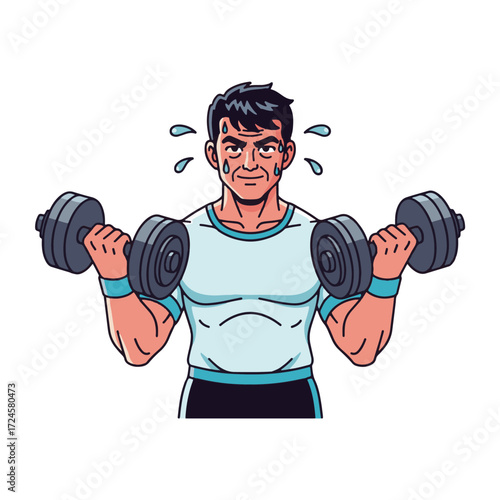 2D flat vector illustration of Gilpy Adult Fitness Center Weights