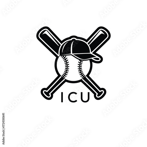 ICU Modern Sports Company logo. ICU Baseball Company design for entrepreneur and business. ICU Team Branding best icon. 
