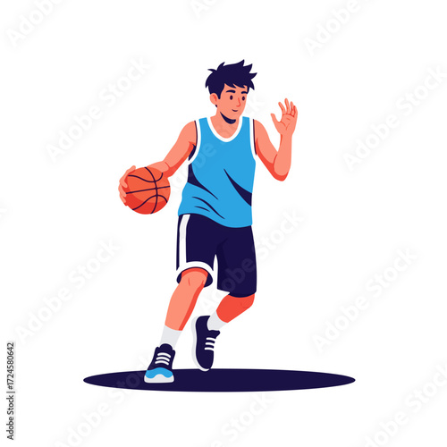 2D flat vector illustration of Gilpy Teen Street Basketball