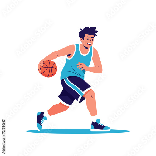 2D flat vector illustration of Gilpy Teen Street Basketball