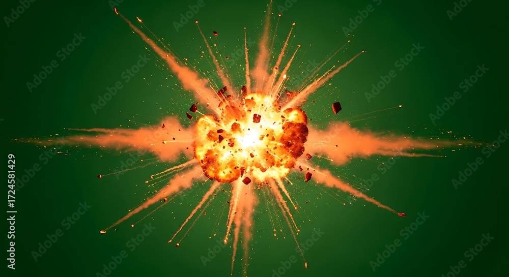 Fototapeta premium Explosive Blast Impact Effect.
