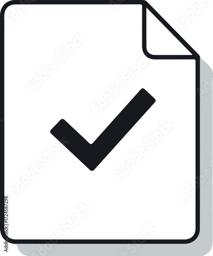 Document with a checkmark indicating completion or approval of a task.