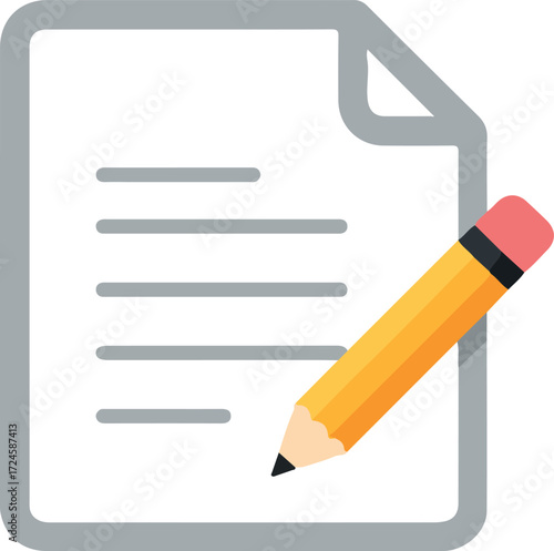 Document with pencil for writing and taking notes on paper.