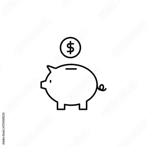 Money Finance Business Line Icon