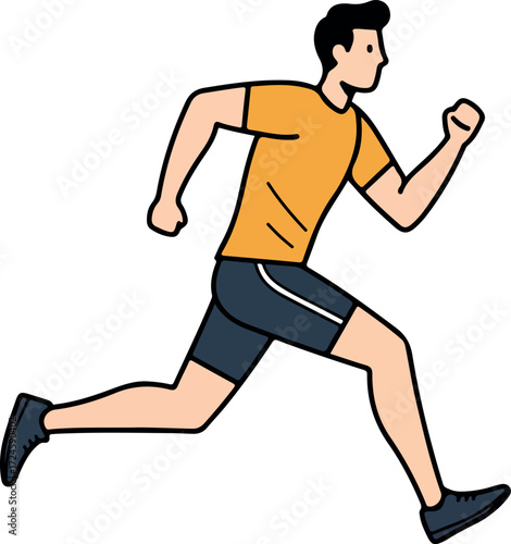 Energetic runner in motion showcasing speed and determination during outdoor exercise.