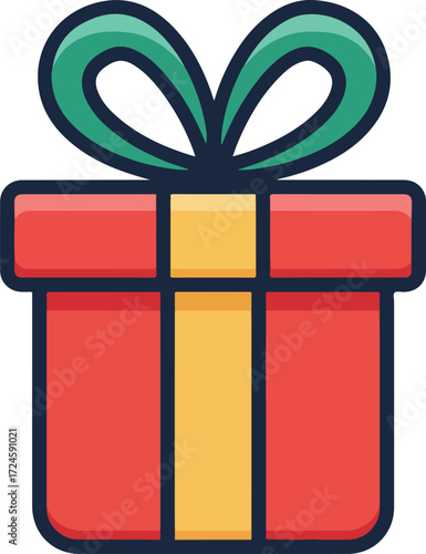 Festive gift box with a green bow ready for celebration and giving.