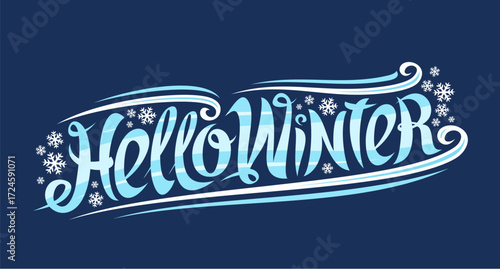 Vector text Hello Winter