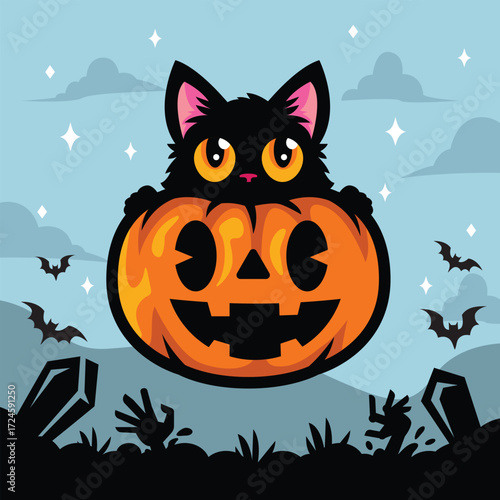 Halloween cat vector illustrations
