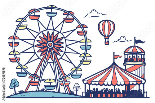 ferris wheel on a white background