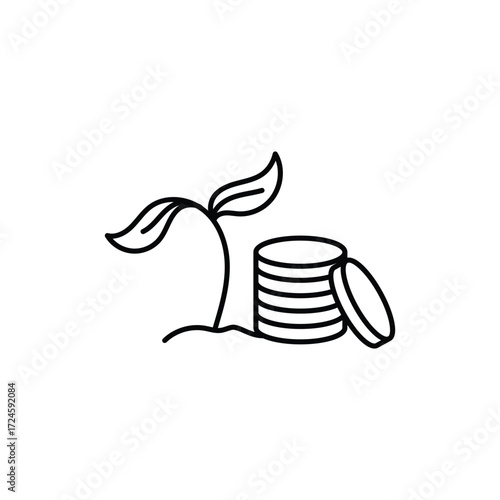 Money Finance Business Line Icon