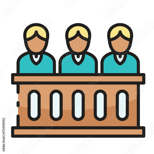 Jury in a courtroom