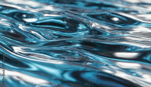 Fototapeta Naklejka Na Ścianę i Meble -  Abstract liquid metal waves (1)