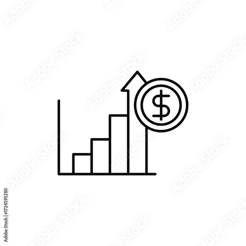 Money Finance Business Line Icon