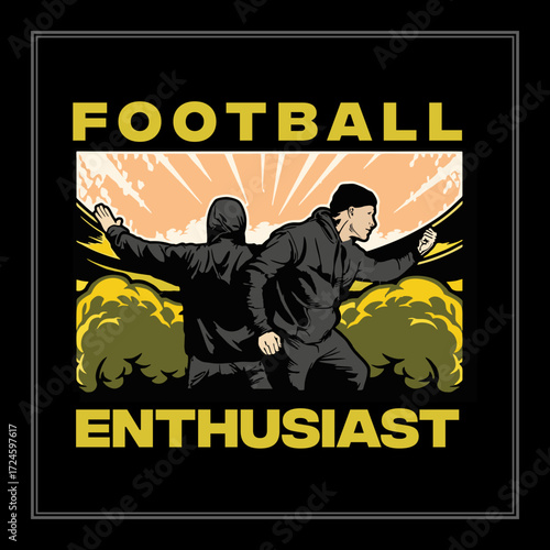 football enthusiast ultras hooligan casual football fans vector design