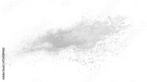 Dynamic white snow splash explosion, transparent PNG cutout, isolated background