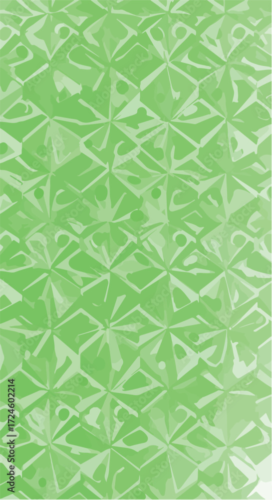 Fototapeta premium Green geometric pattern with a textured surface and repeating shapes.