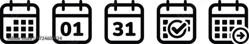 Calendar icon vector set. Calendar symbol. Deadline, season icon symbol flat design.