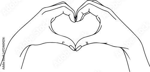 Hands forming heart shape gesture of love and affection.