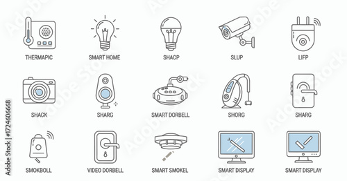 Innovative Solutions for Modern Living, Technology Showcase, Indoor Environment, Informative Illustration