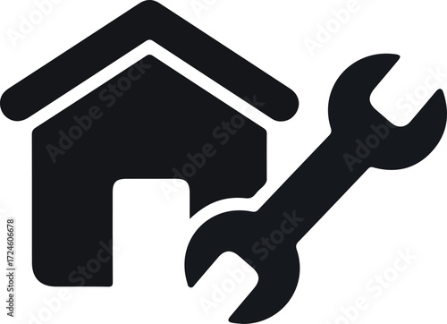 House repair and maintenance service with wrench tool for fixing.