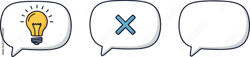 Obraz premium Idea Rejected Concept with Empty Speech Bubble for Text.