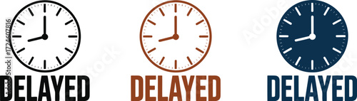 Find delayed time schedule clock late appointment vector